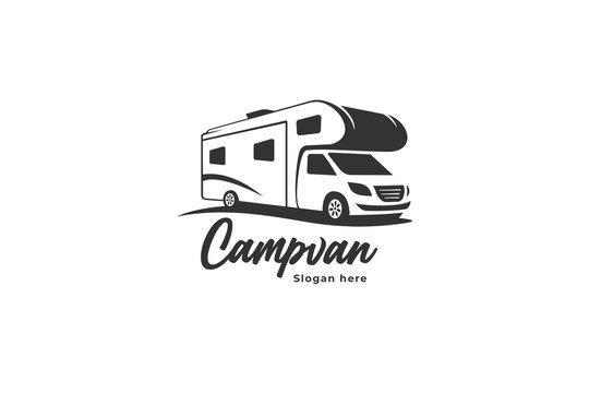 Campervan RV motorhome logo design vector