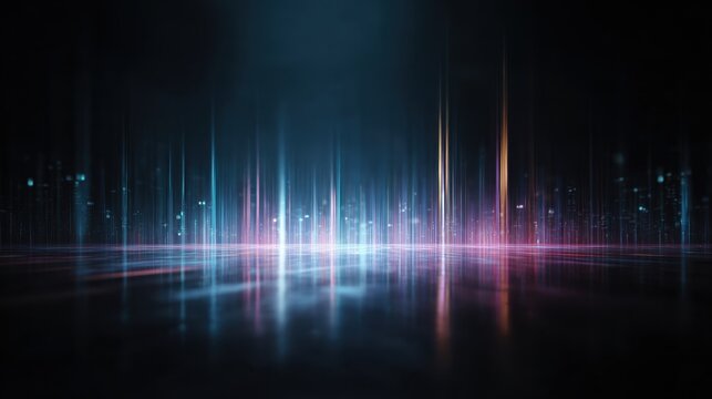 Abstract technology background with colorful light streaks and digital effects