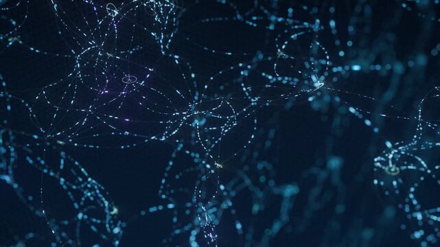 Abstract Information Stream and Data Flow in a Digital Environment - Internet and Communication Concept - 4K loop