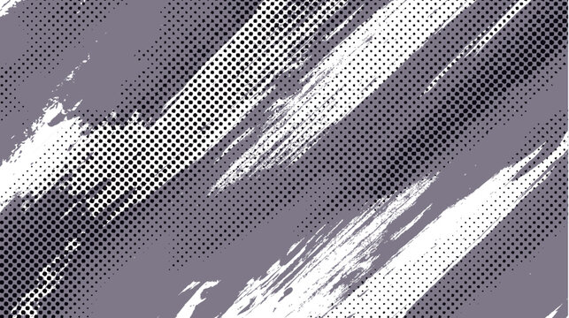 Abstract Gray Tone Halftone Brush Stroke Texture Background