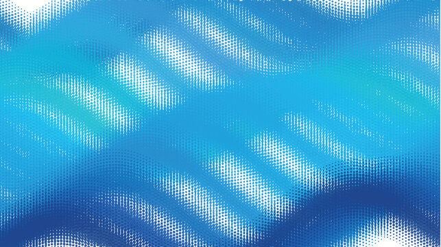 Blue Abstract Wave Pattern with Halftone Dots Design