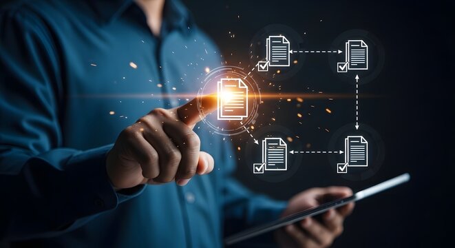 Digital invoice processing automated workflow and document management system
