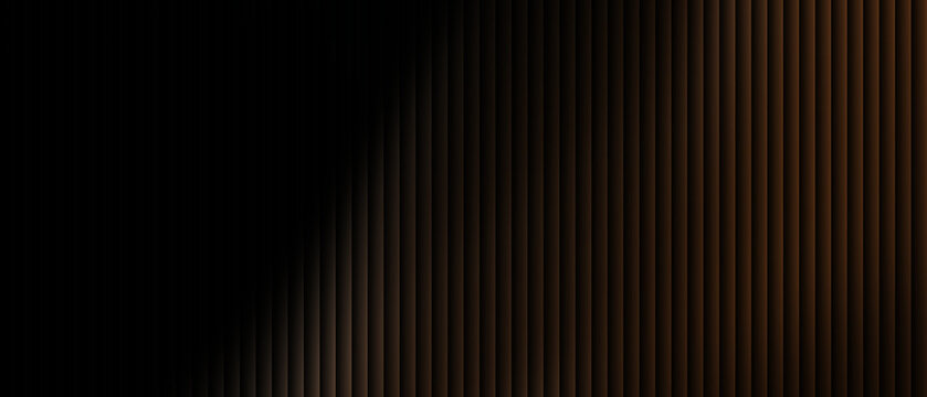 Abstract dark brown vertical slats background with gradient lighting for modern interior design concepts and minimalist architectural texture visuals for professional corporate presentation slides