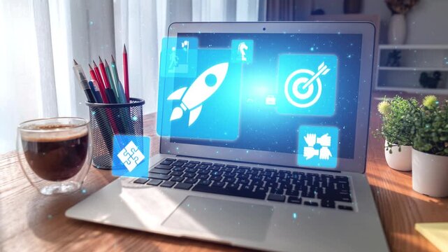 Startup launch and business growth concept, rocket symbolism, entrepreneurship, startup innovation, and early-stage success strategies for new business development and expansion. Spire