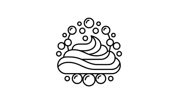 Modern foam outline icon with editable bubble vector design