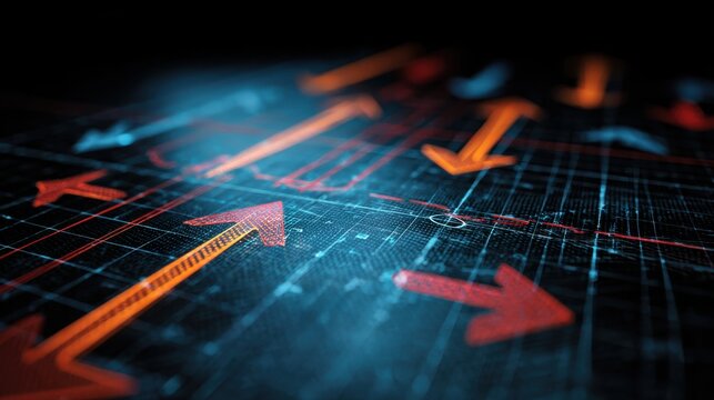 Data Visualization Chart with Downward Trends and Financial Analysis