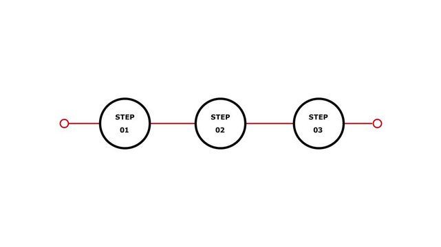 Animated Business plan blue gradient circle 3 steps icon. Sequence options HD video. Process layout empty design element.