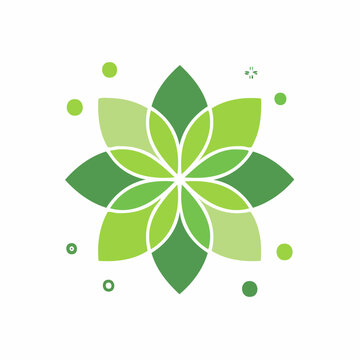 Green Geometric Flower Logo