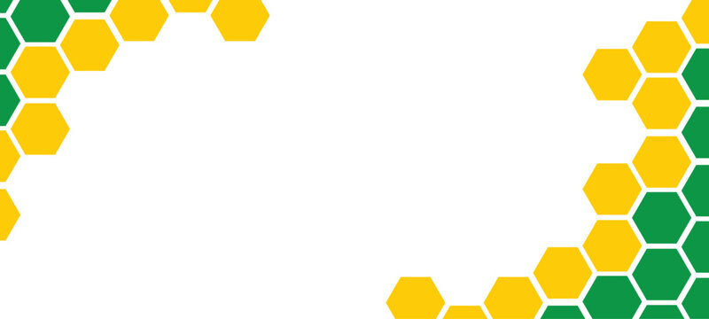 Brazil Sport Hexagon Minimal Simple Vector Template Frame