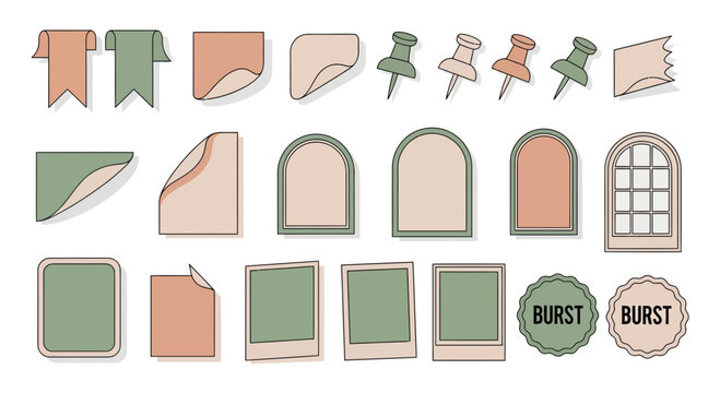 Collection of decorative vector shapes and elements for design projects