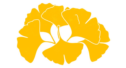 Fototapeta premium Elegant ginkgo biloba leaf illustration in a bright golden flat vector style.