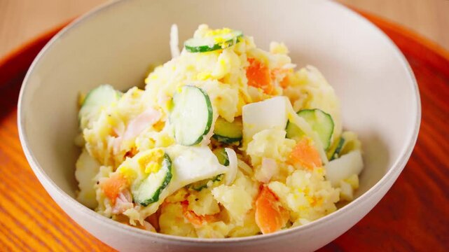 ポテトサラダ きゅうり・ハム・ゆで卵入りの家庭料理