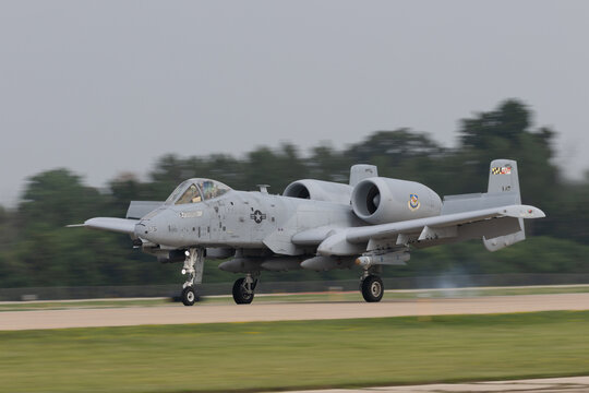 A-10 Thunderbolt II taking off from runway