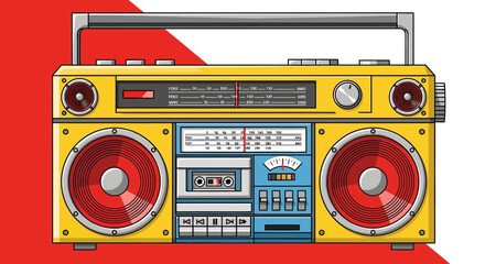Retro Boombox Cassette Player - Vintage Music Stereo © ahmad