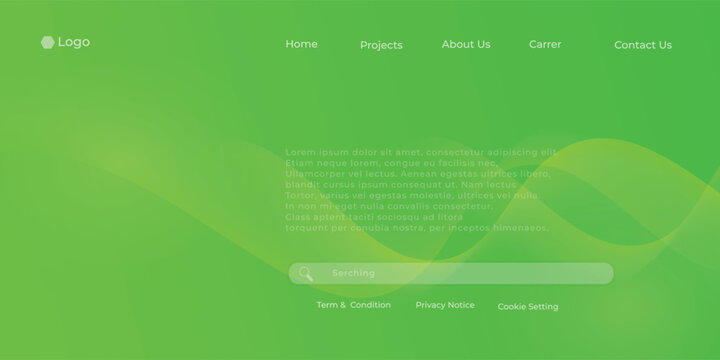 Abstract Modern Background with wave gradient Green for Website Landing Page. modern design
