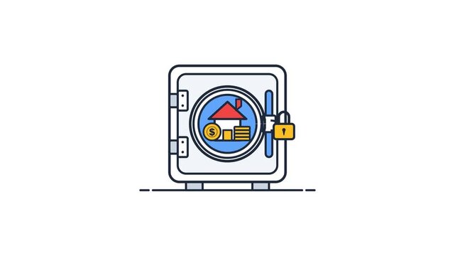 Secure Escrow Payment and Real Estate Asset Protection Looping Animation