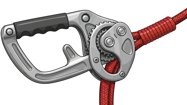 Woodworking clamps securing pieces of wood, isolated illustration.