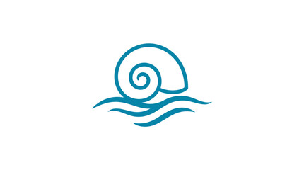 Simple blue snail shell icon design. © Bilal