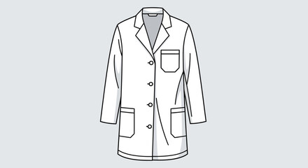 Naklejka premium White Lab Coat Illustration - Medical Professional Uniform