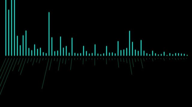 Abstract audio frequency waveform animation. radio signal frequency and digital voice. 4k video