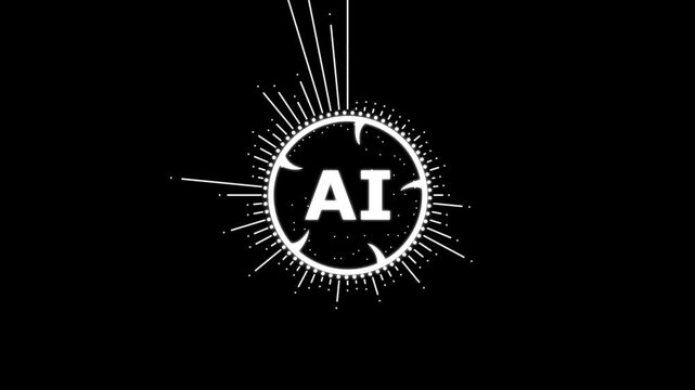 AI Technology Audio Waveform. Audio waveform spectrum animation on Black background, 4k video