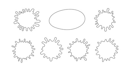 Obraz premium Collection of delicate floral wreath frames in black and white for design and decorative purposes