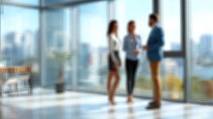 Fototapeta premium Business professionals in modern office environment near window
