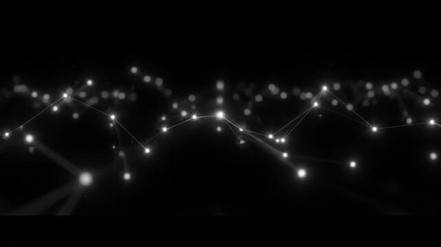 Abstract Network Connection Background with Glowing Dots and Lines.