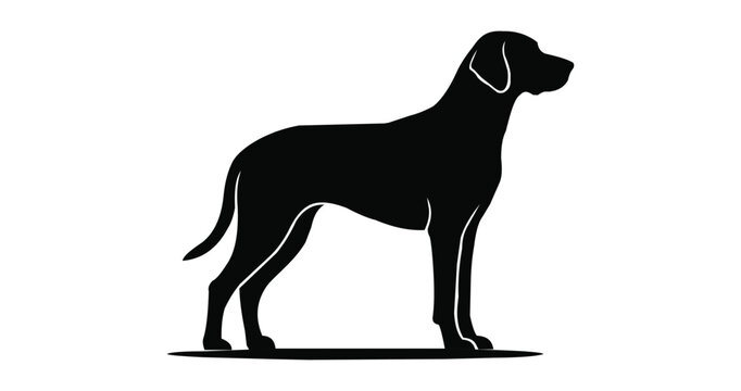 dog, silhouette, black dog, animal, pet, canine, hound, dog vector, side profile, standing dog, black silhouette, animal silhouette, dog icon, pet silhouette, vector, illustration, graphic, logo, isol