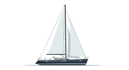 Sailboat illustration isolated on a white background. © Konco