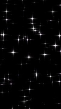 sparkling stars animation on black background