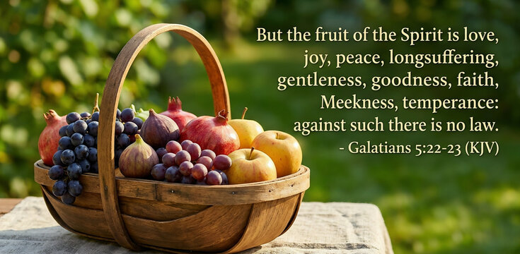 The Fruit of the Spirit is Love Joy Peace Bible Verse Fruit Basket