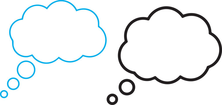 Thought Bubble Thinking Cloud Line Art Vector Icon for Apps and Websites