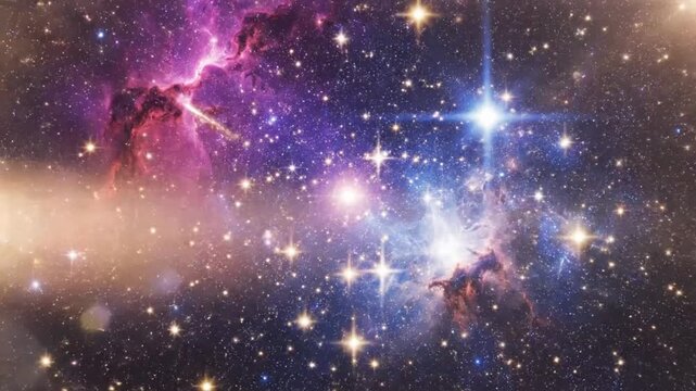 Colorful romantic retro star field background loop for relaxation and creative projects
