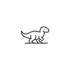 Fototapeta premium Dinosaurs line logo design template flat vector