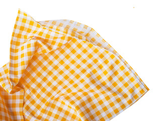Obraz premium Yellow checkerboard pattern of placemat cloth for background.Perfect for food and drink menu