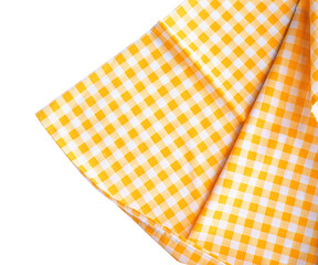 Naklejka na ściany i meble Top shop.Yellow checkerboard pattern of placemat cloth for background.Perfect for food and drink menu