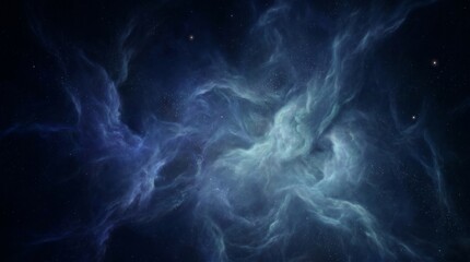 Deep nebula cloud expanding with organic gas tendrils across a dense starry night sky © Dilsara