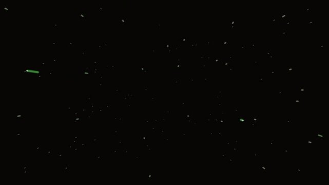 Floating white particles drifting across a dark abstract black background