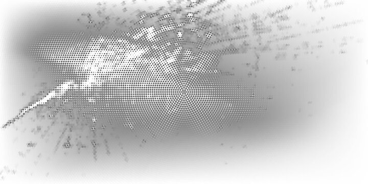 Basic halftone dots effect in black and white color. Halftone effect. Dot halftone. Black white halftone.Background with monochrome dotted texture. Polka dot pattern template.