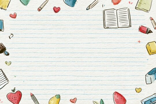 Retro doodles wallpaper, vintage notebook drawing aesthetic, playful hand drawn composition