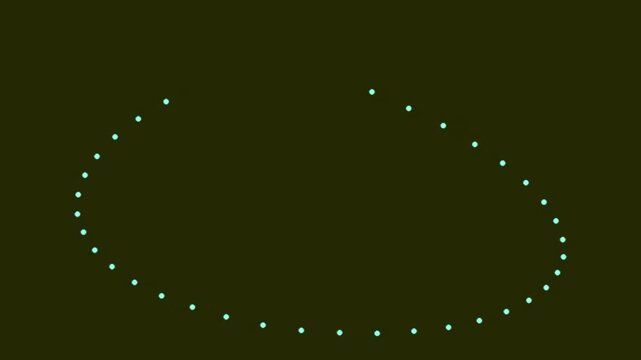 Luminous dots forming a spiral path on dark background