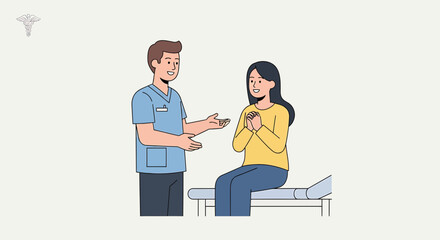 Obraz premium Doctor consulting patient about heart health, medical check-up, cardiology concept