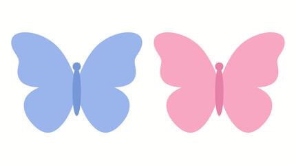 Colorful butterfly icons in blue and pink. © Ira Project