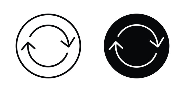 Loop icon illustration, minimalist vector symbol on white background representing refresh, cycle, repeat, circular process, continuity, and workflow iteration for UI, UX, and digital design concepts