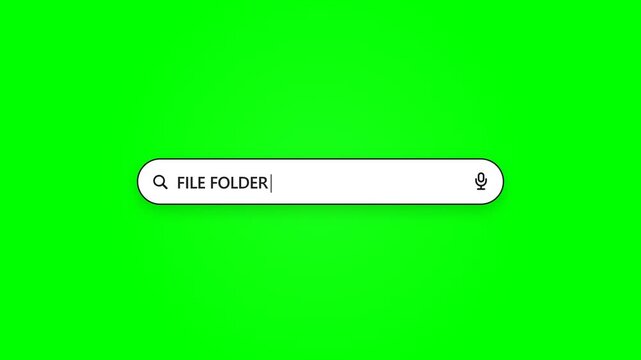 File Folder Search Bar Animation on Green Screen for Digital Compositing