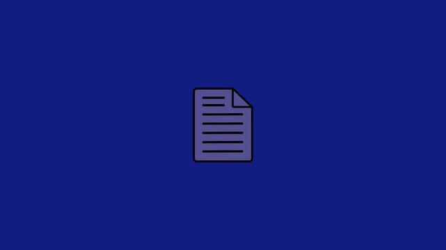 Document with Lines of Text Icon on a Blue Background paper file