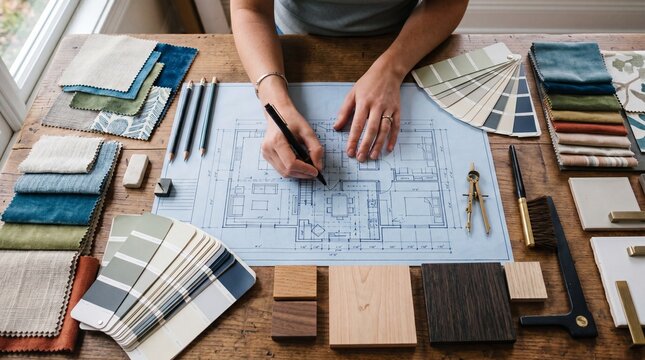 Architect Designing Interior Floor Plan