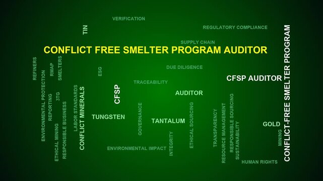 Conflict Free Smelter Program Auditor Word Cloud