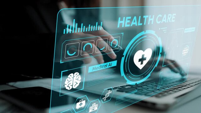Futuristic Health Care Dashboard Displaying Medical AI Insights and Data Analytics for Enhanced Patient Care Experience and Health Monitoring Solutions. Entropy.